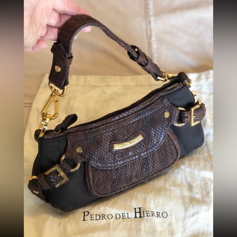 Pedro Del Hierro leather trim handbag